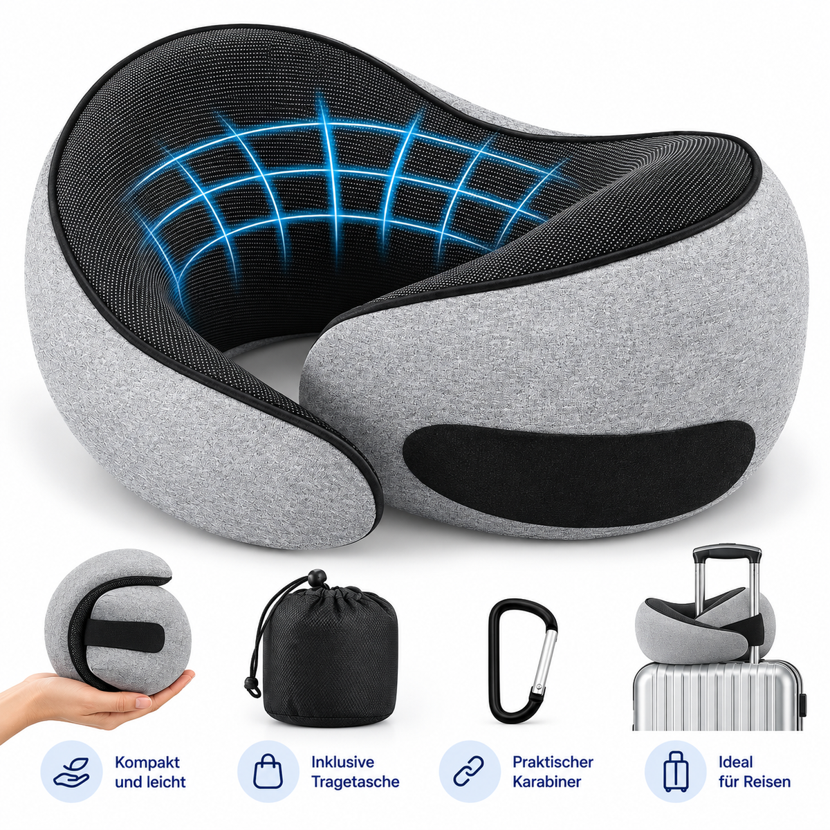 MOVENAX® Ergonomisches Reise-Nackenkissen