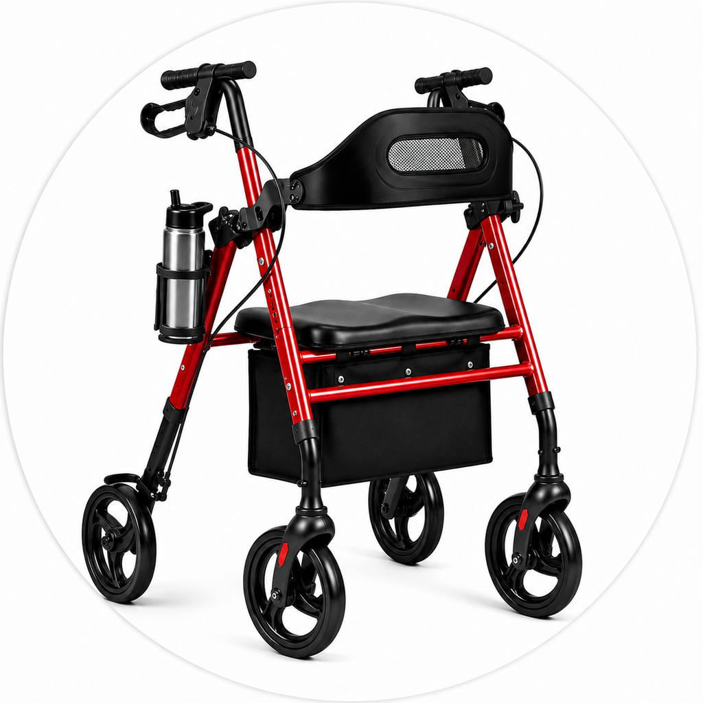 MOVENAX Faltbarer Rollator für drinnen & draußen