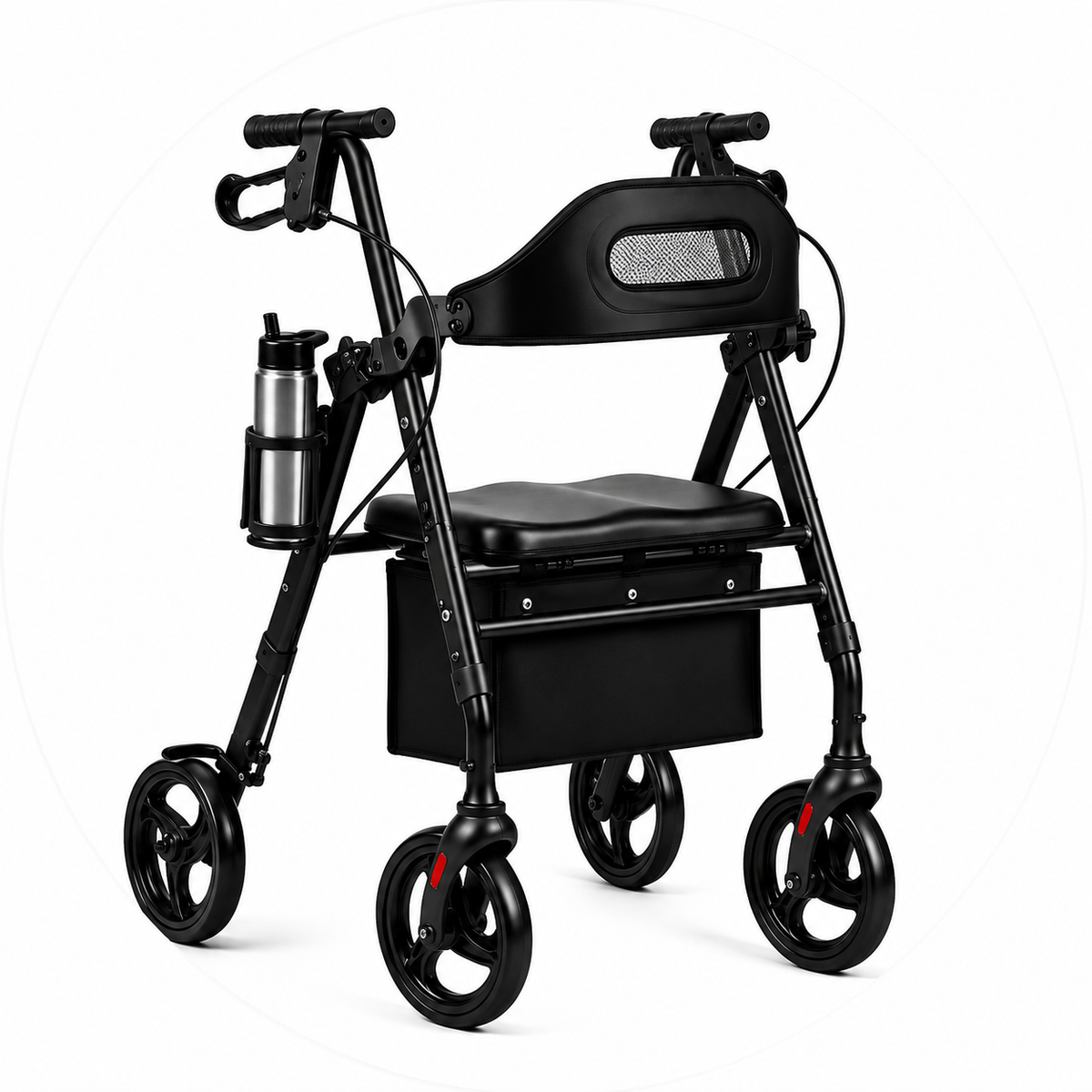 MOVENAX Faltbarer Rollator für drinnen & draußen