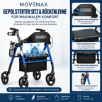 MOVENAX Faltbarer Rollator für drinnen & draußen